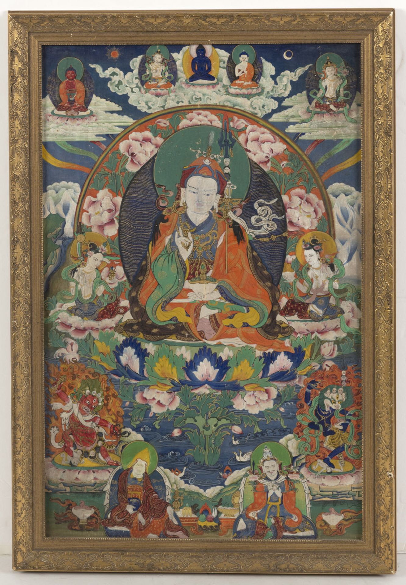 Thangka auf Holzgrund mit Darstellung des Padmasambhava - Bild 2 aus 2