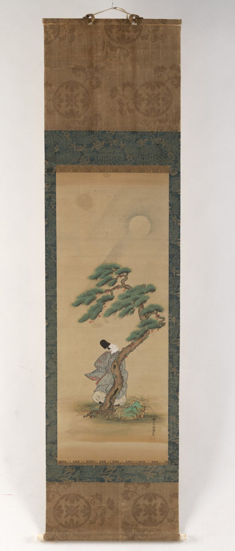 TWO PAINTINGS OF A MAN AND MONKEY AS HANGING SCROLLS - Image 3 of 8