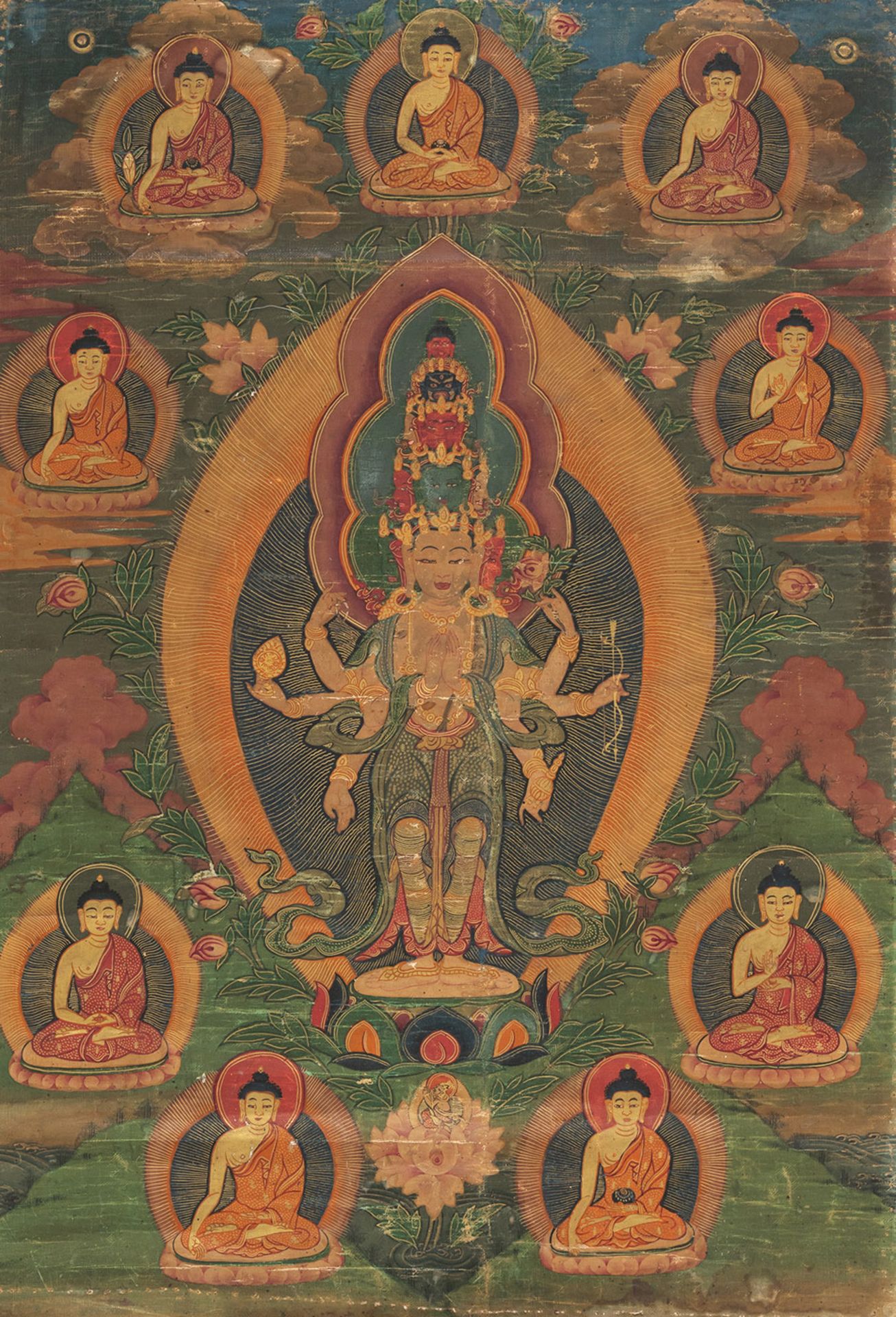 Thangka des Buddha Shakyamuni und Thangka des Avalokiteshvara und Shakyamuni - Bild 2 aus 8