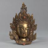 Bronze-Kopf eines bekrönten Bodhisattva