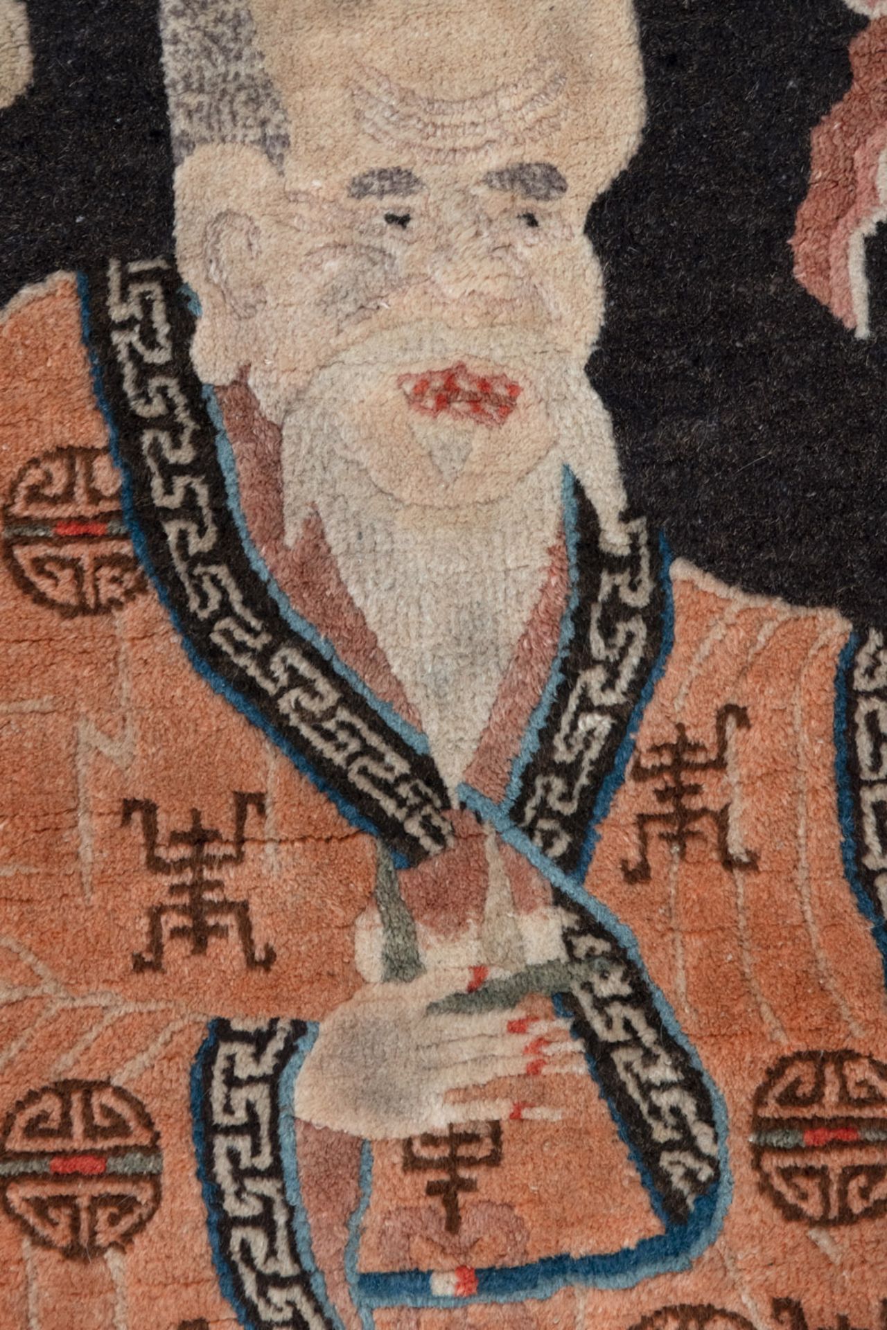 A Paotou Rug depicting Shoulao - Image 3 of 5