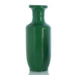 Smaragd-grüne Rouleau-Vase aus Porzellan