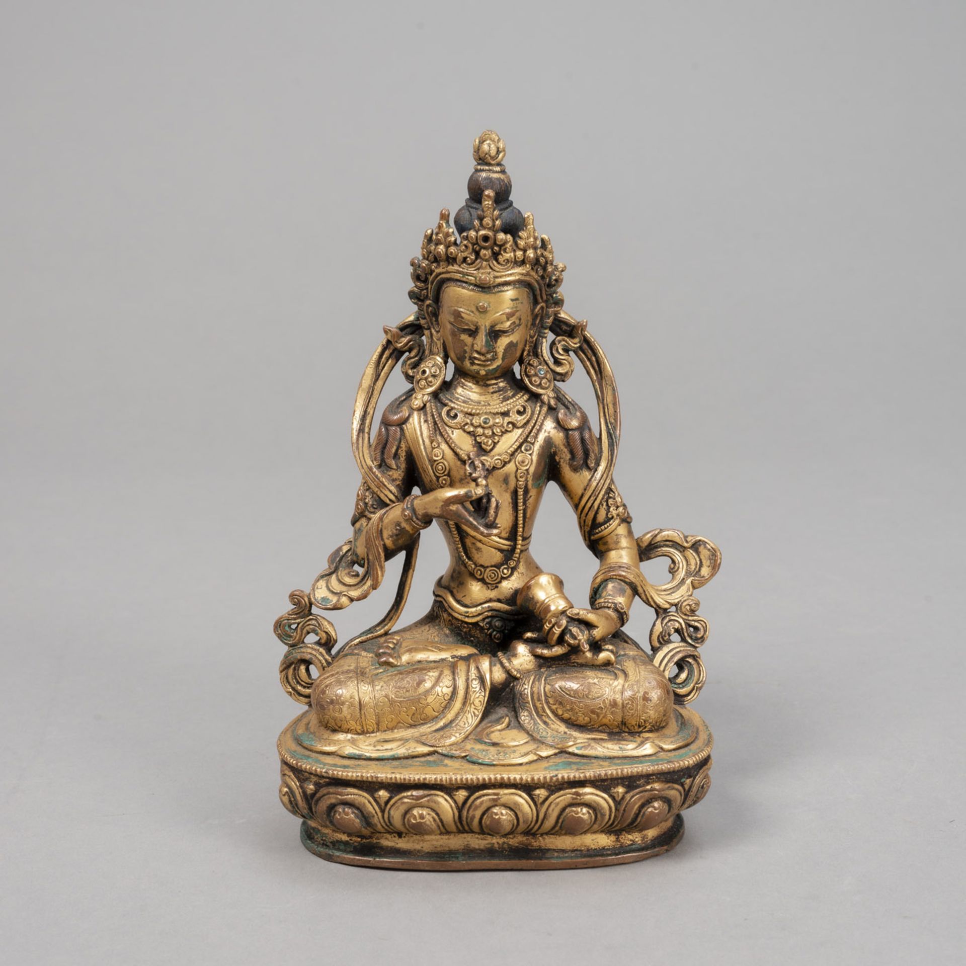 A GILT-BRONZE FIGURE OF VAJRASATTVA