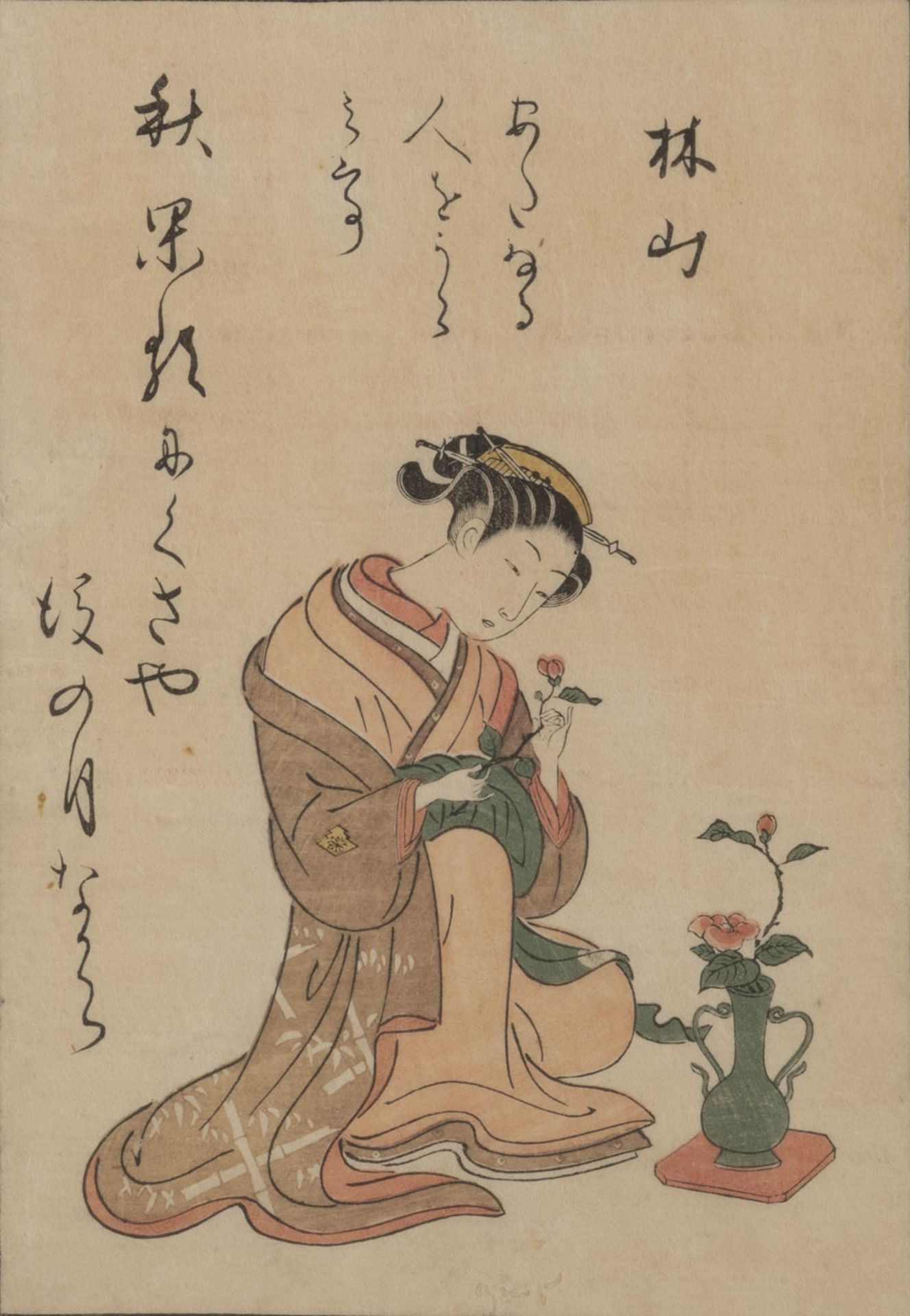 A PRINT BY SUZUKI HARUNOBU FROM THE 'SEIRO BIJIN AWASE'