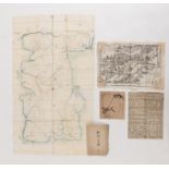 Drei historische Karten: 'Toshidama Dochuki', 'Shinano no Kuni Zenkōji ryakuezu' (Karte des Sankoji