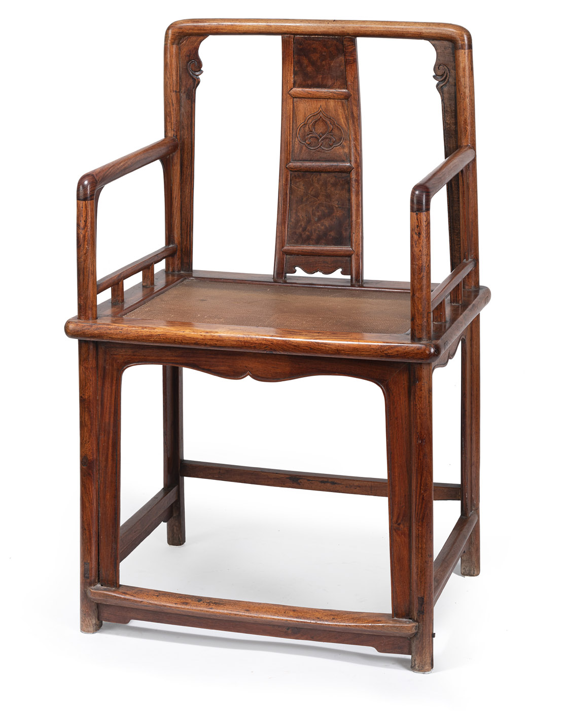 A FINE HUANGHUALI AND BURLWOOD CHAIR