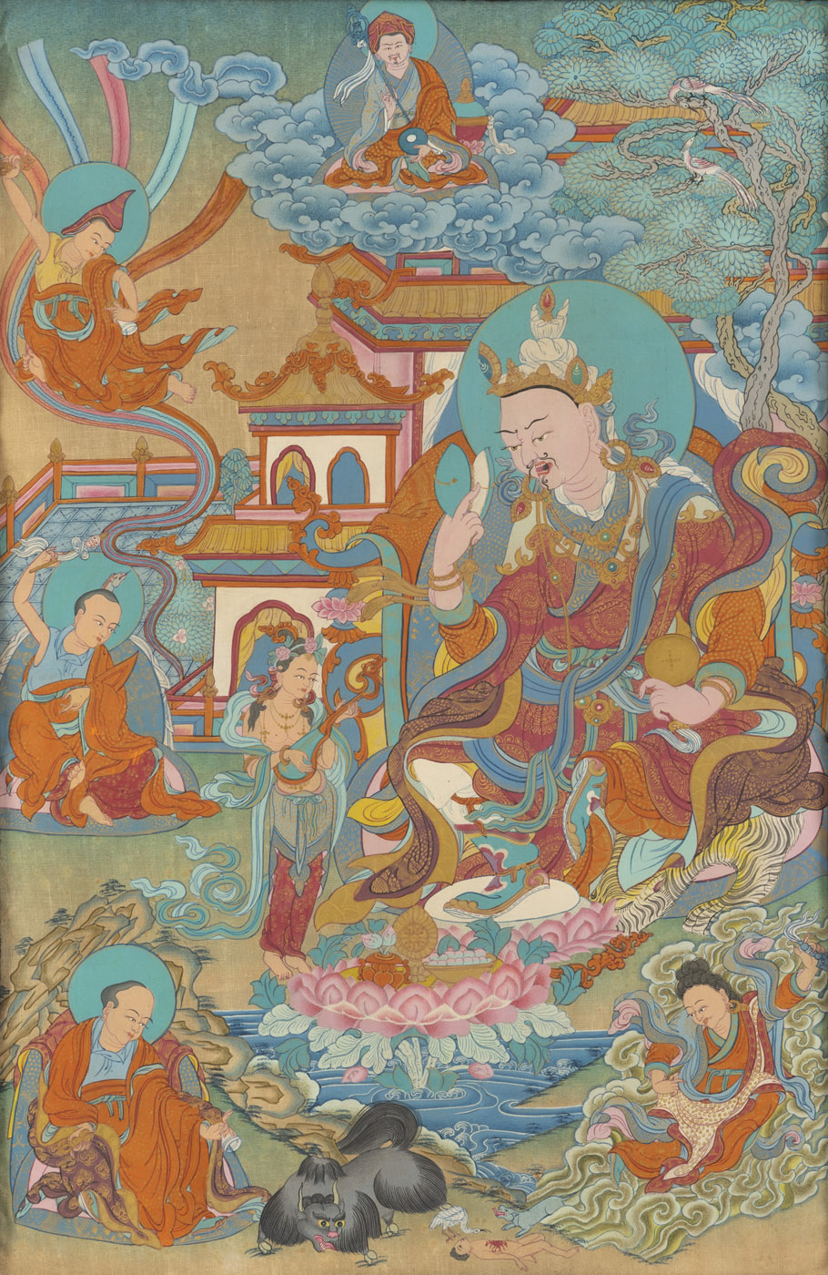 A GROUP OF NINE THANGKA DEPICTING BUDDHA, MAHAKALA AND OTHERS - Image 8 of 27