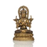 Partiell feuervergoldete Bronze des Vajradhara