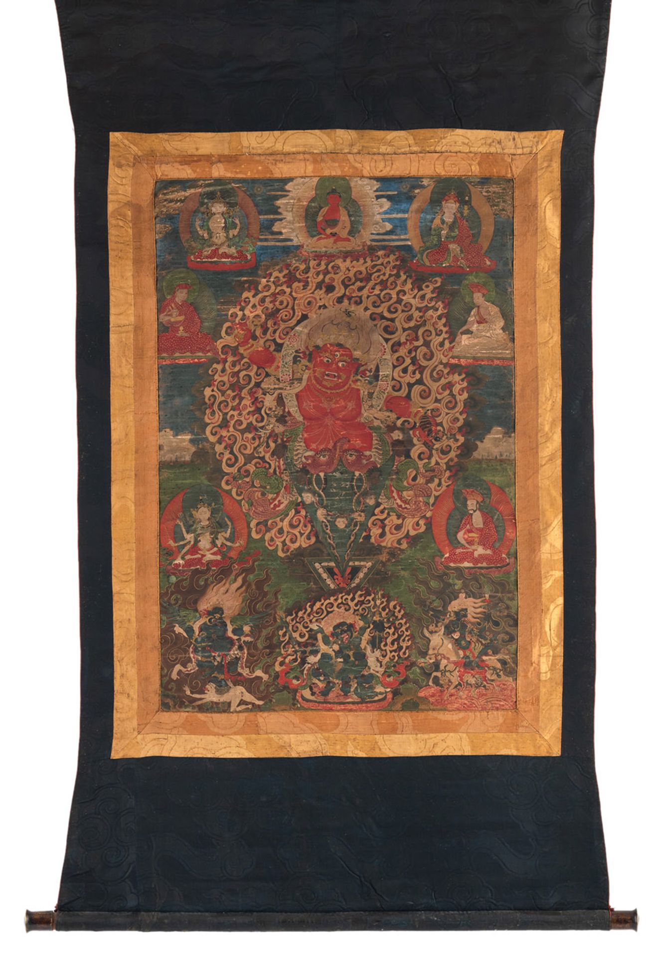 Feines Thangka mit Darstellung des Guru Drakmar - Bild 3 aus 6