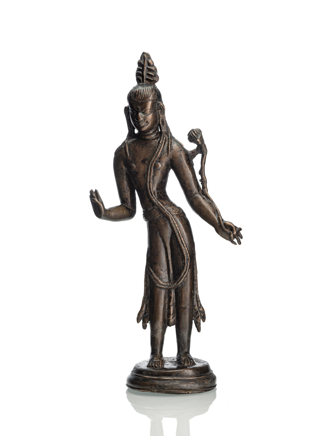 A RARE AND EARLY BRONZE FIGURE OF PADMAPANI - Image 3 of 7