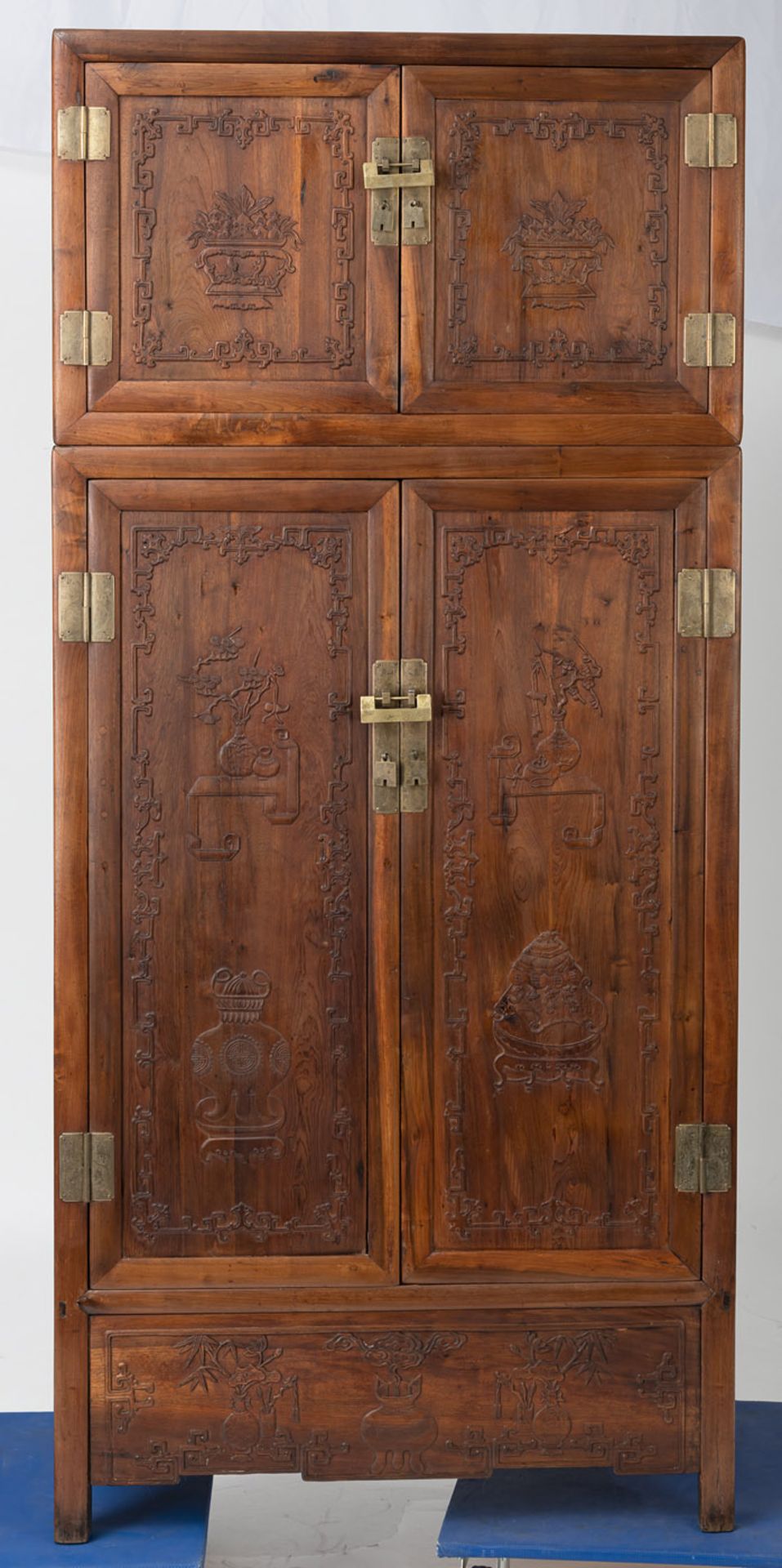 ERRATUM: A PAIR OF BROWN WOOD COMPOUND CABINETS WITH ANTIQUITIES IN LOW RELIEF - Image 7 of 15