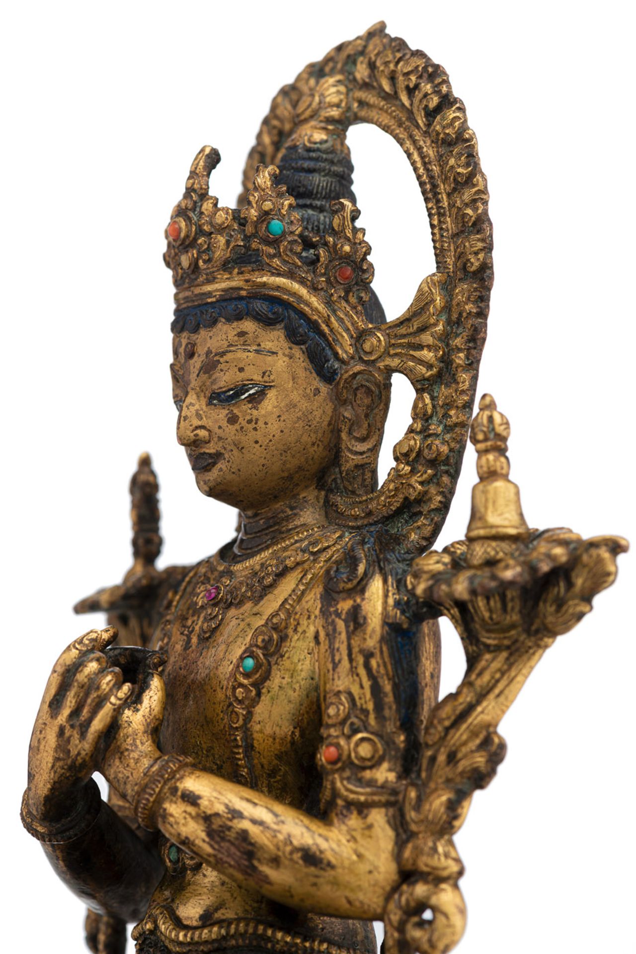 A PART-GILT BRONZE FIGURE OF VAJRADHARA - Image 4 of 4