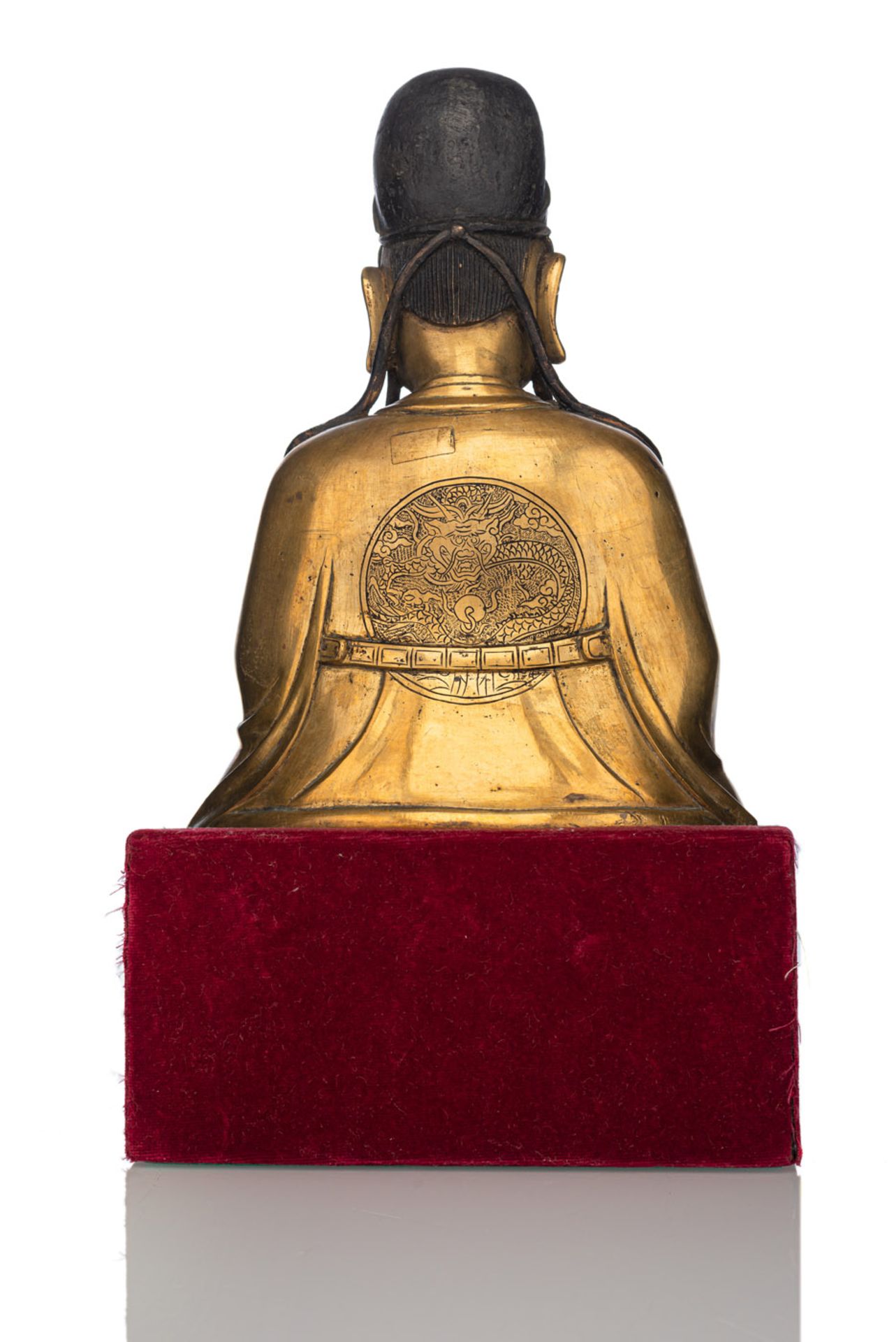 Seltene und große feuervergoldete Bronze des Königs der Medizin 'Yaowang' - Bild 6 aus 9