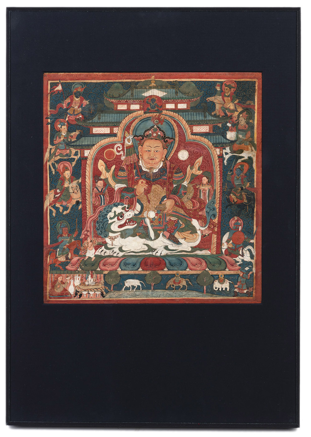 A RARE THANGKA DEPICTING VAISHRAVANA - Image 2 of 2