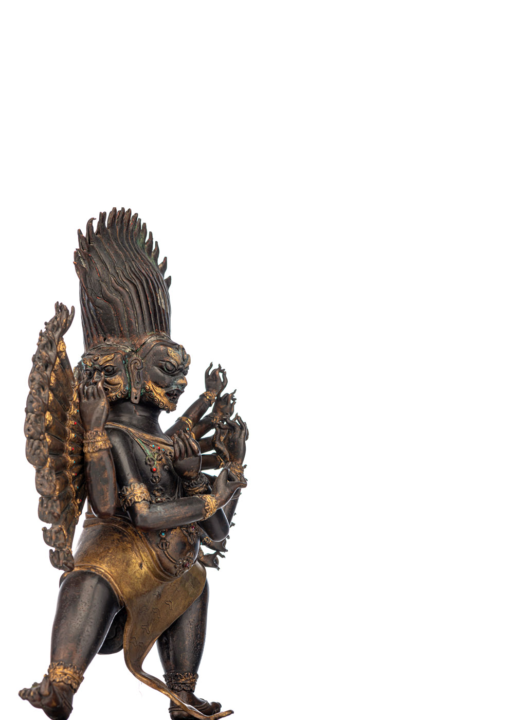 AN EMBOSSED PARCEL-GILT COPPER TANTRIC DIVINITY - Image 2 of 2