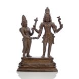 Bronzegruppe mit Darstellung der Vermählung von Uma und Shiva