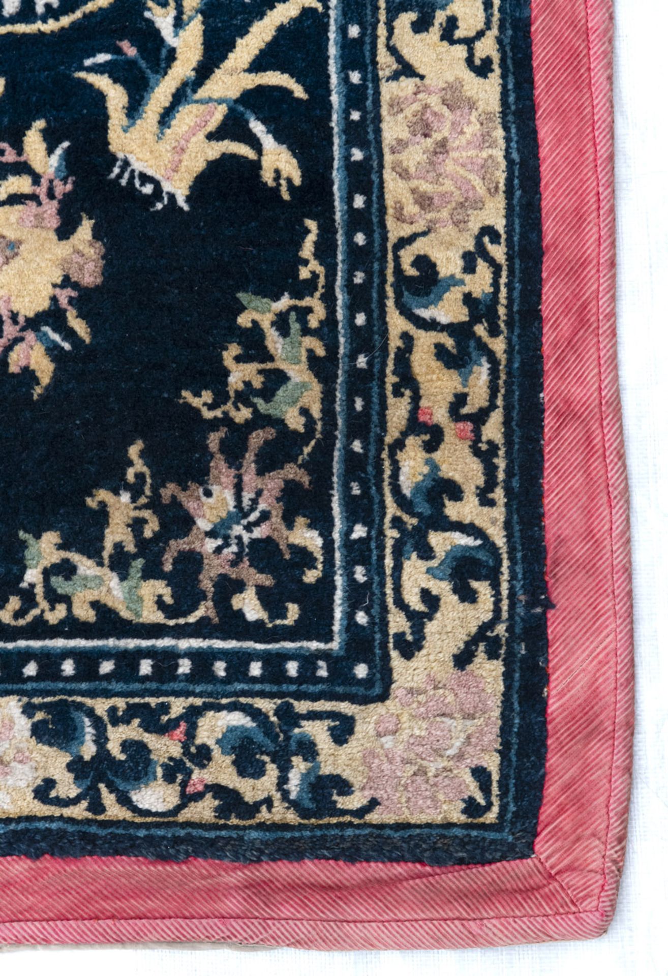 TWO CHINESE CARPETS FOR THE TIBETAN MARKET AND A TIBETAN SADDLE COVER - Image 8 of 9