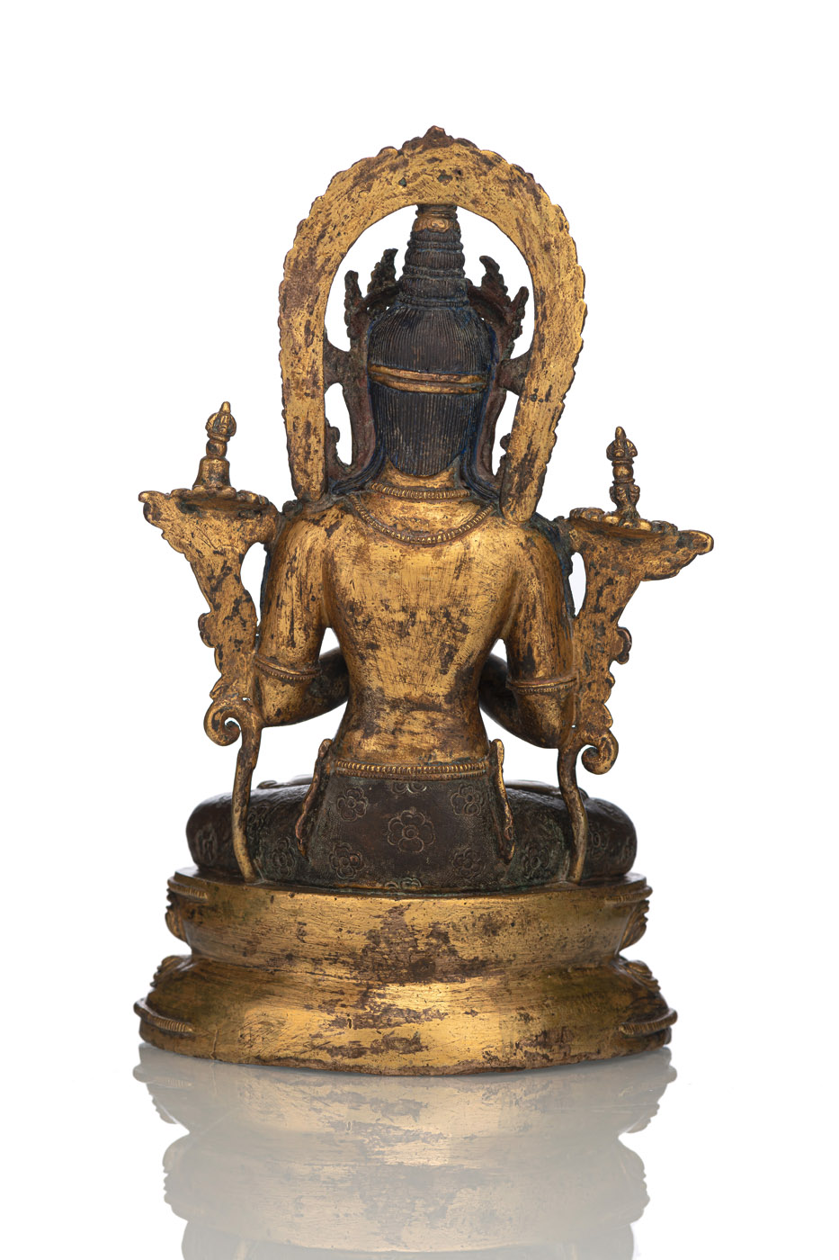 A PART-GILT BRONZE FIGURE OF VAJRADHARA - Image 2 of 4