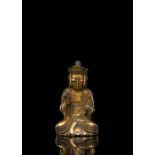 Sehr seltene feuervergoldete Bronze des Buddha