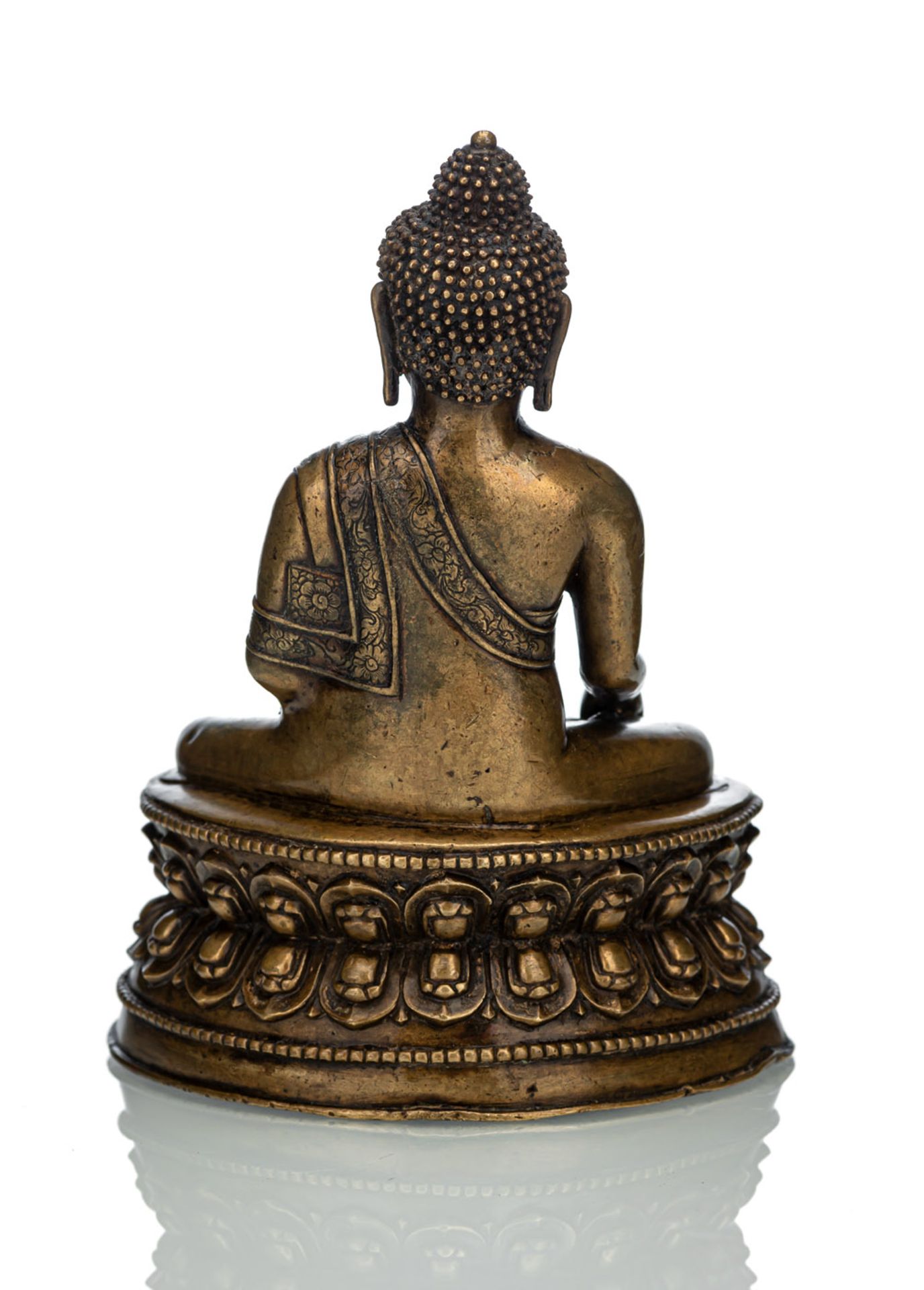 Feine, mit Silber eingelegte Bronze des Buddha Shakyamuni - Bild 4 aus 4