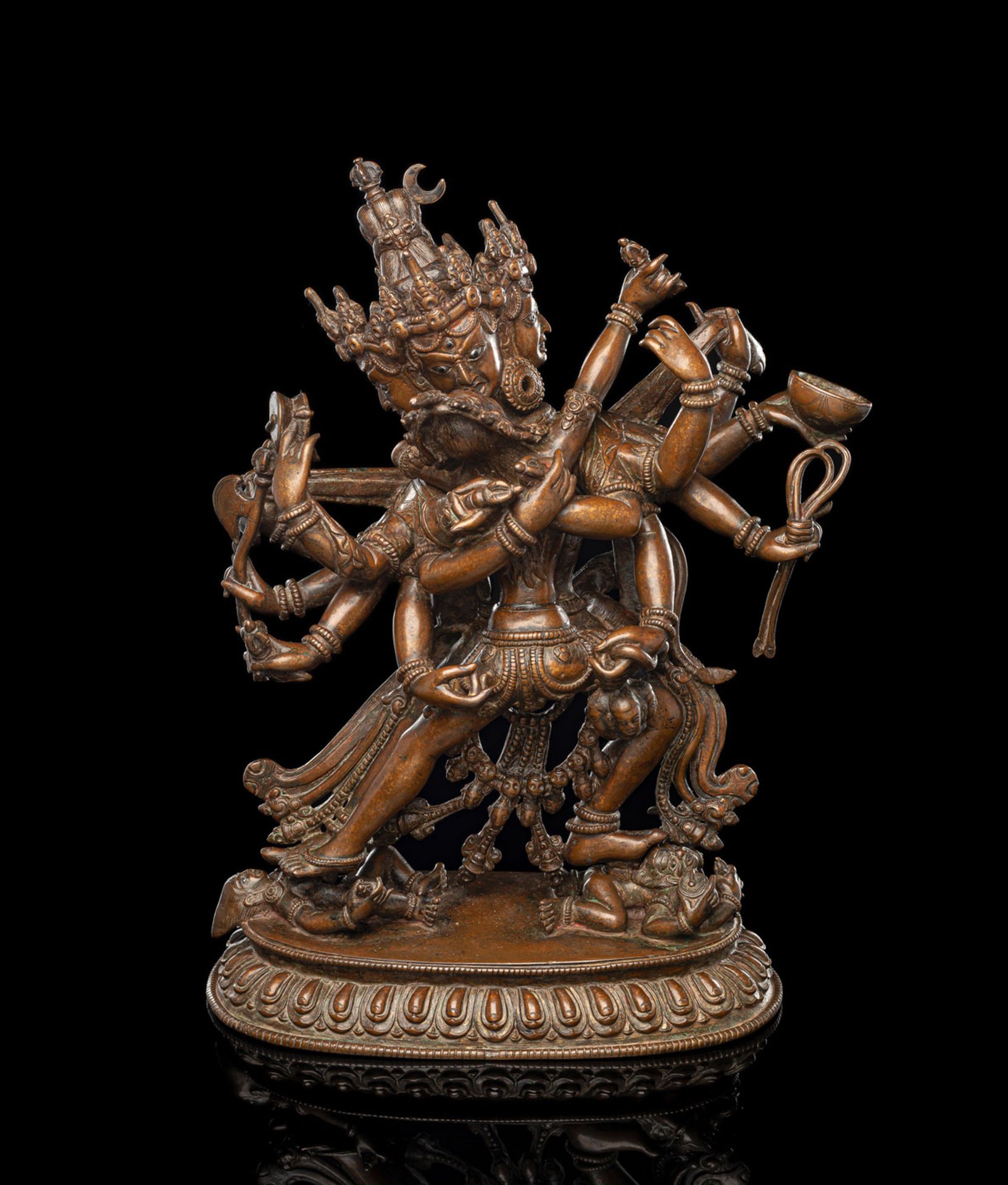 A BRONZE GROUP OF CHAKRASAMVARA AND VAJRAVARAHI