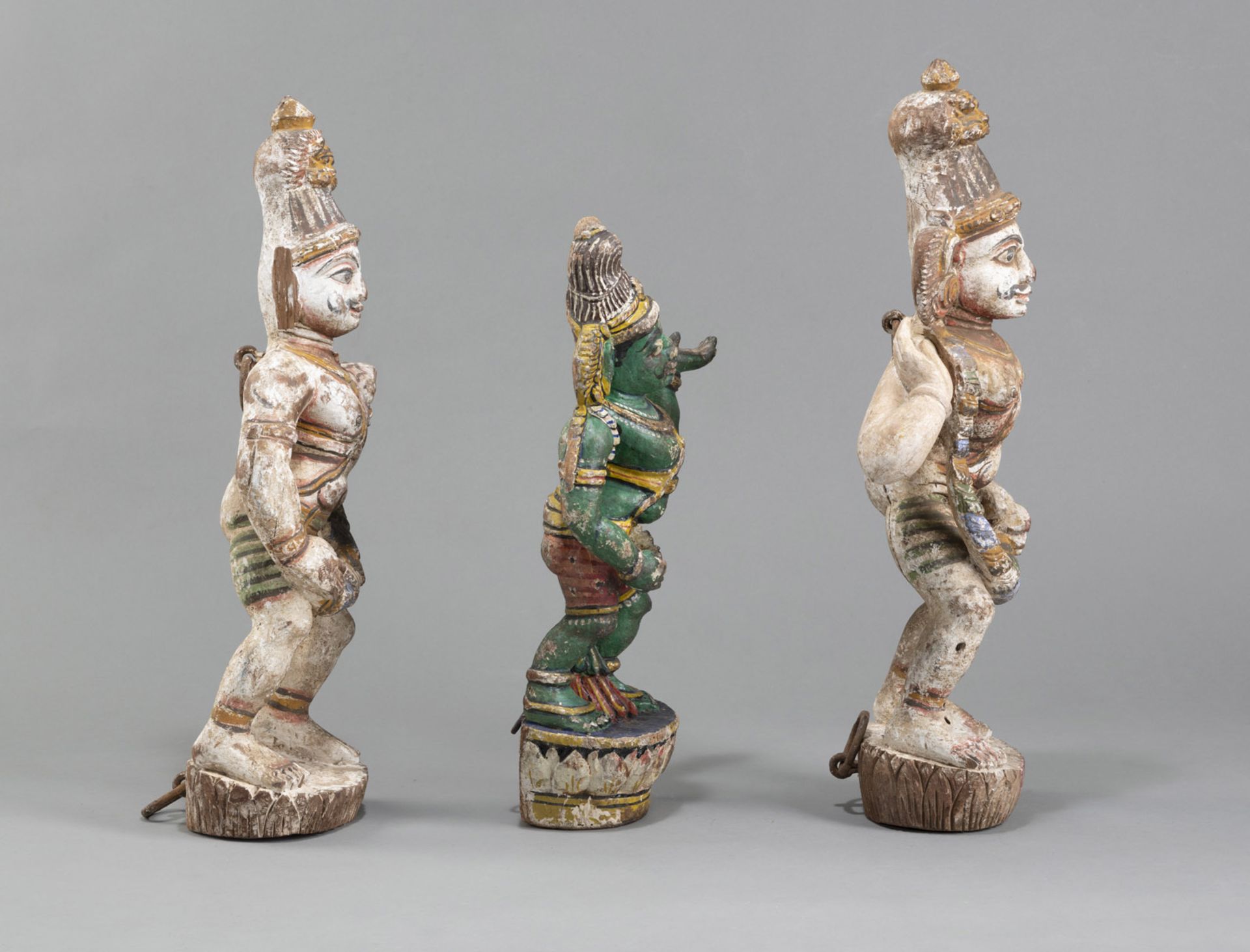 THREE POLYCHROME WOOD FIGURES - Image 2 of 4