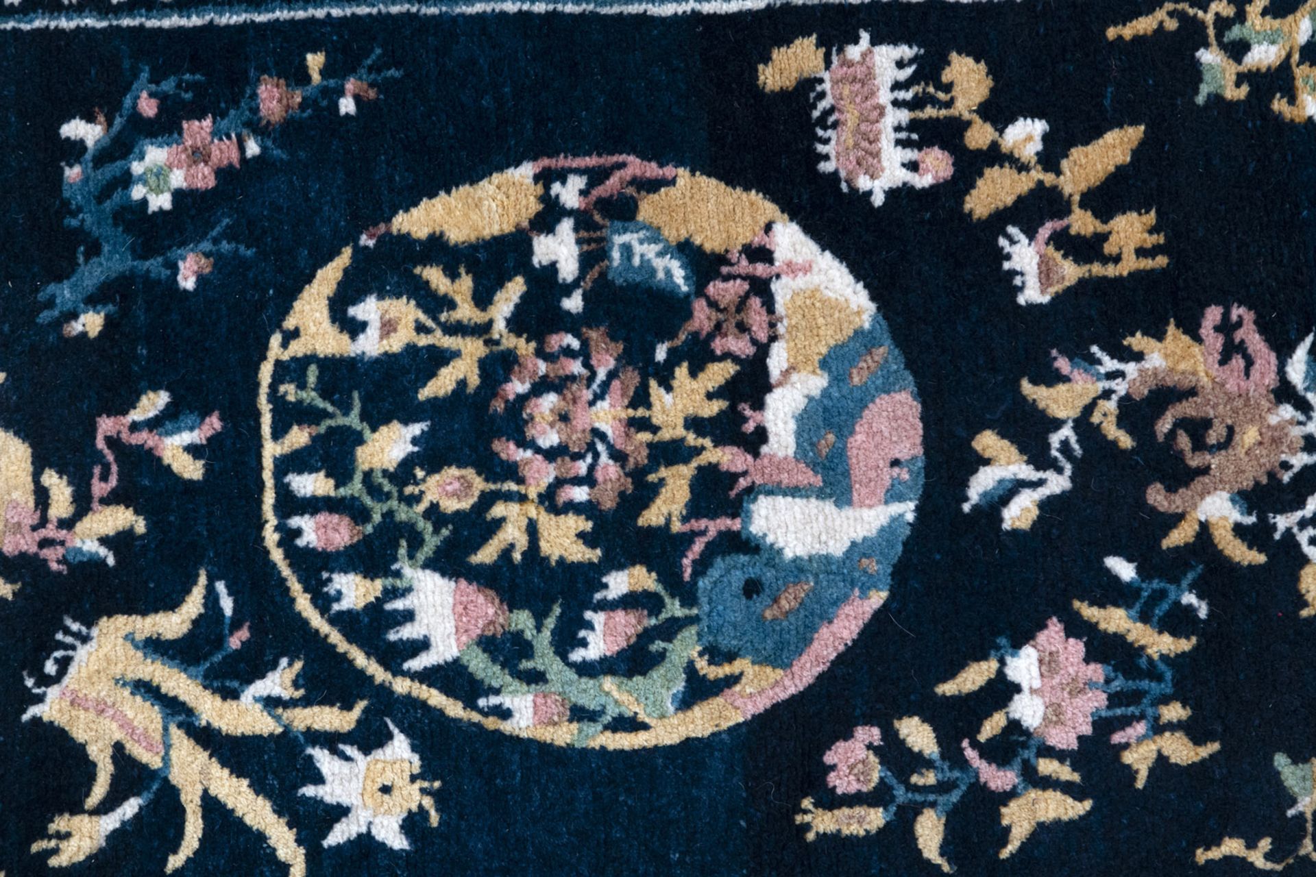 TWO CHINESE CARPETS FOR THE TIBETAN MARKET AND A TIBETAN SADDLE COVER - Image 9 of 9