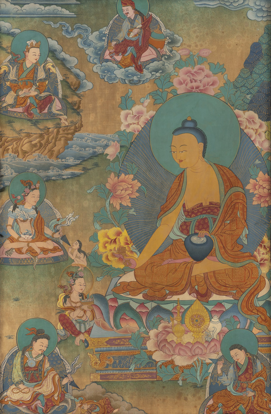 A GROUP OF NINE THANGKA DEPICTING BUDDHA, MAHAKALA AND OTHERS - Image 4 of 27