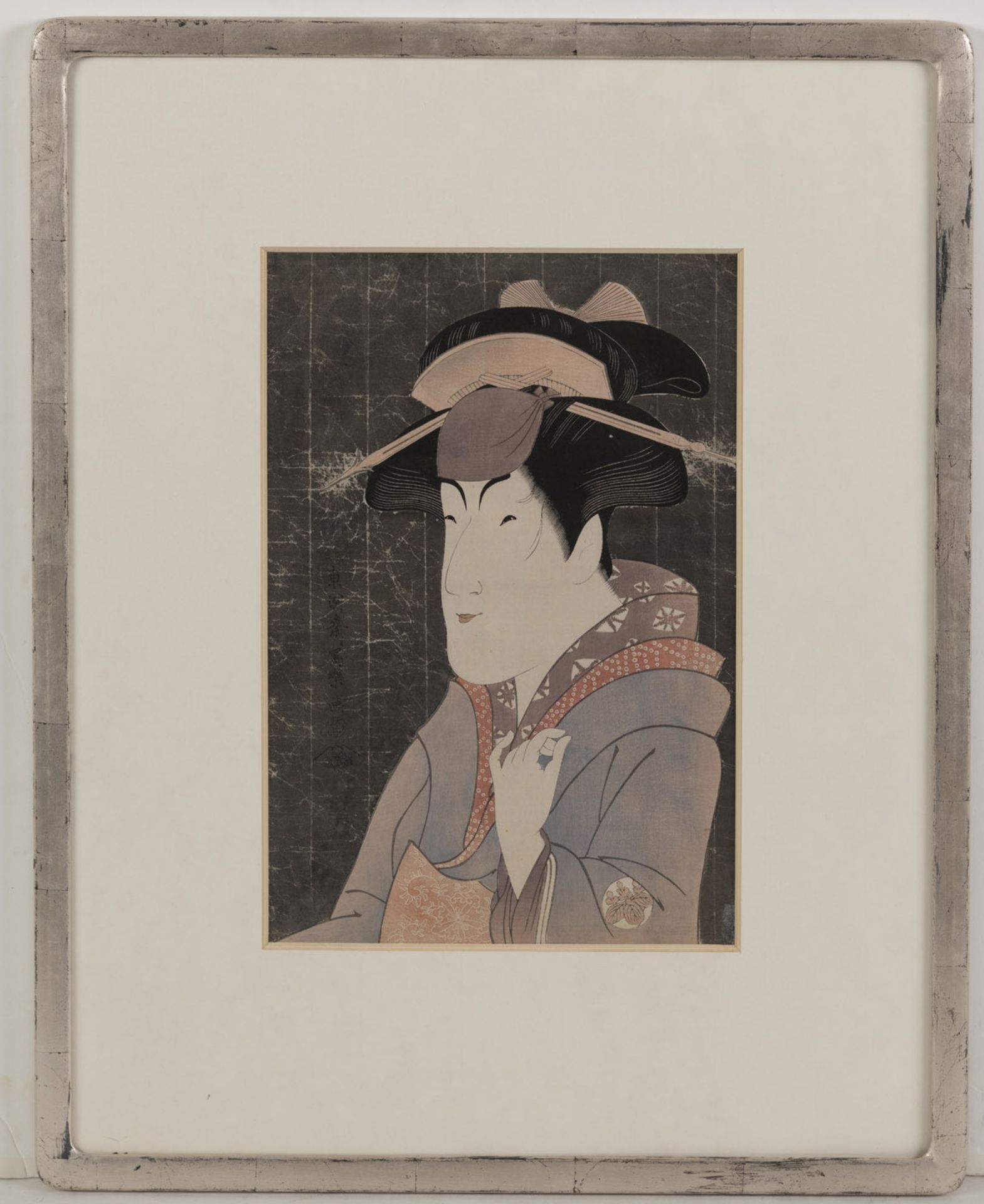 A SHARAKU-STYLE WOODBLOCK PRINT OF NAKAYAMA TOMISABURÔ AS MIYAGINO IN THE PLAY 'KATAKIUCHI NORIYAIB - Image 2 of 2