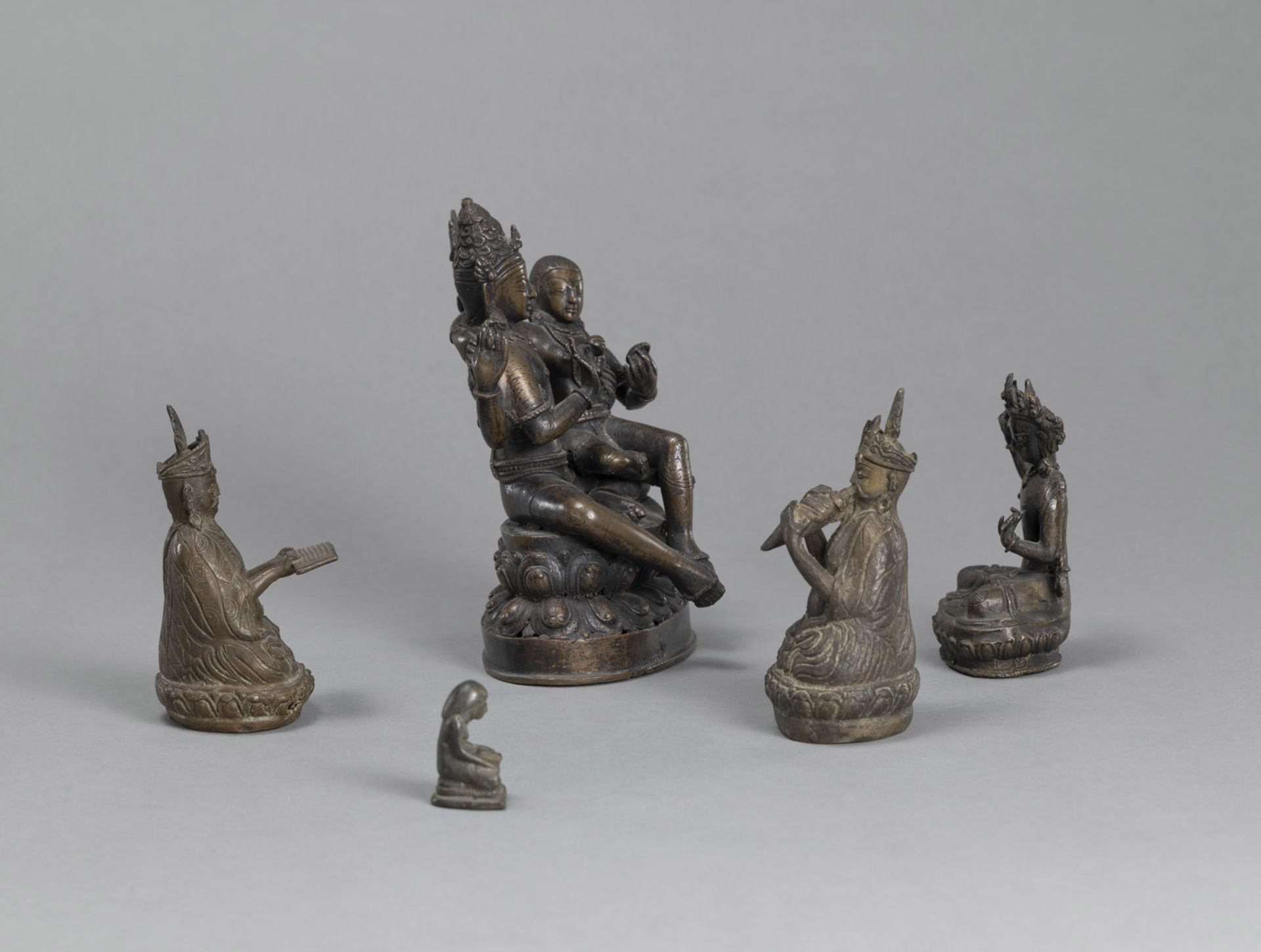 FIVE BRONZE FIGURES INCLUDING MANJUSHIRI - Image 2 of 4