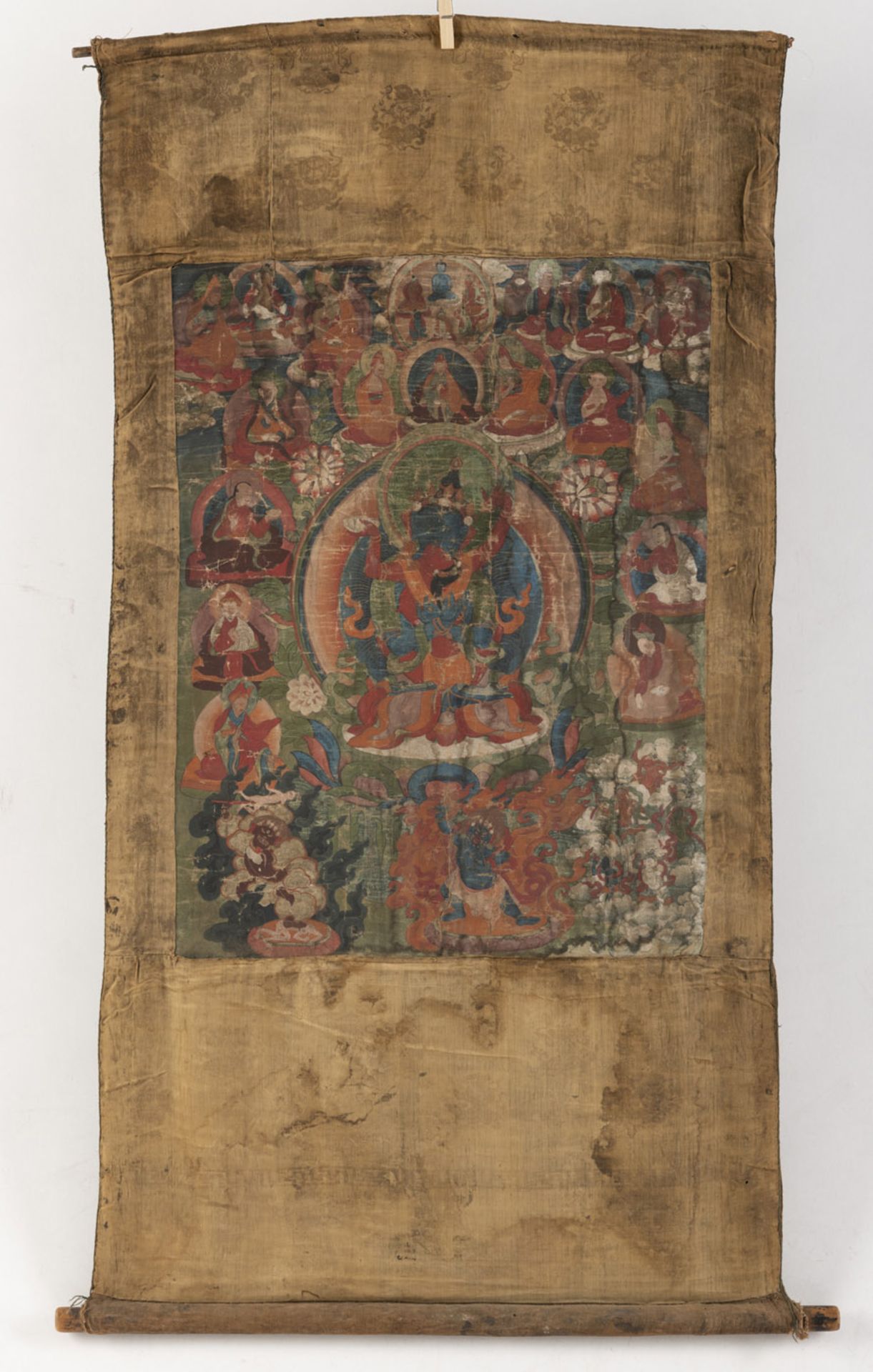 Thangka mit Darstellung des Vajradhara in yab-yum - Bild 2 aus 3