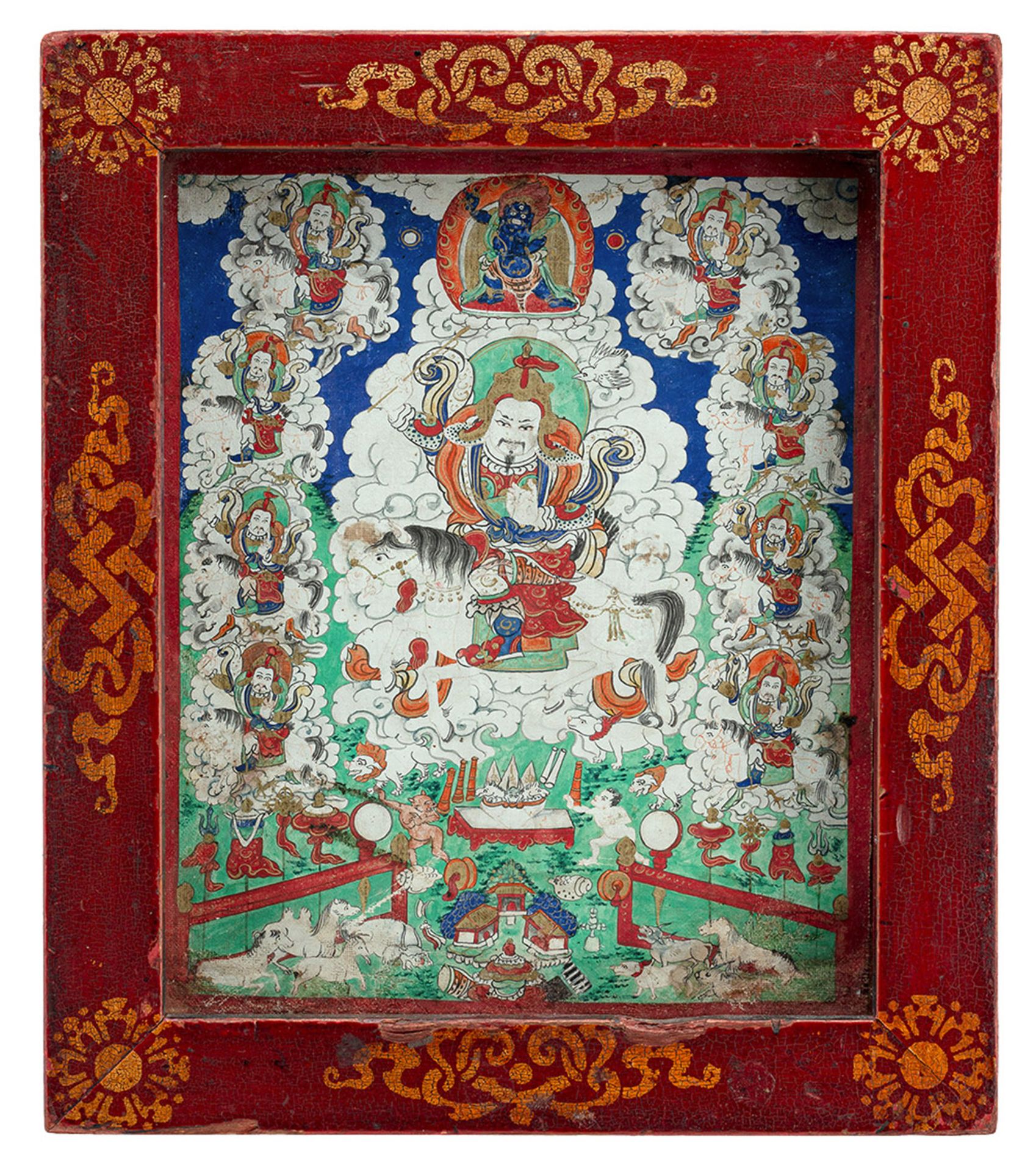 THE NINE DRALHA BROTHERS - A GUNGARVAA - 'KANGDZÄ' OFFERING THANGKA