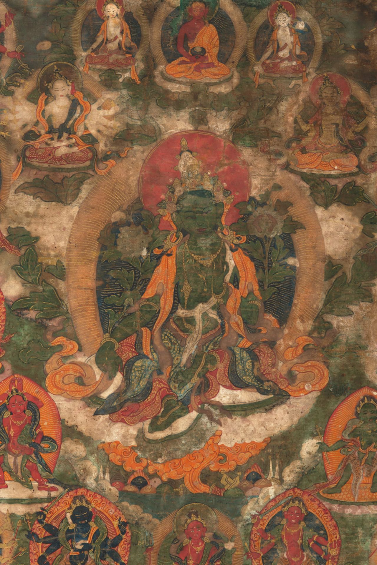 Thangka mit zentraler Darstellung der Syamatara - Bild 2 aus 3