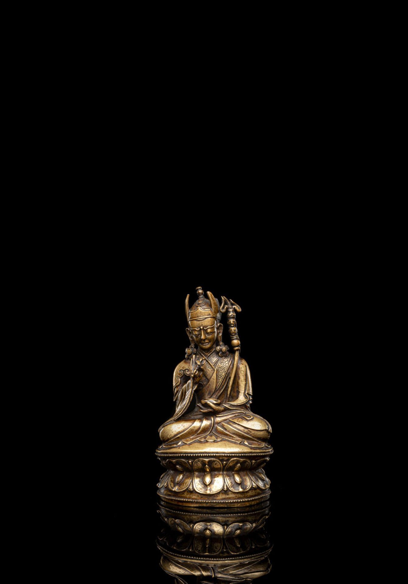 A BRONZE FIGURE OF PADMASAMBHAVA