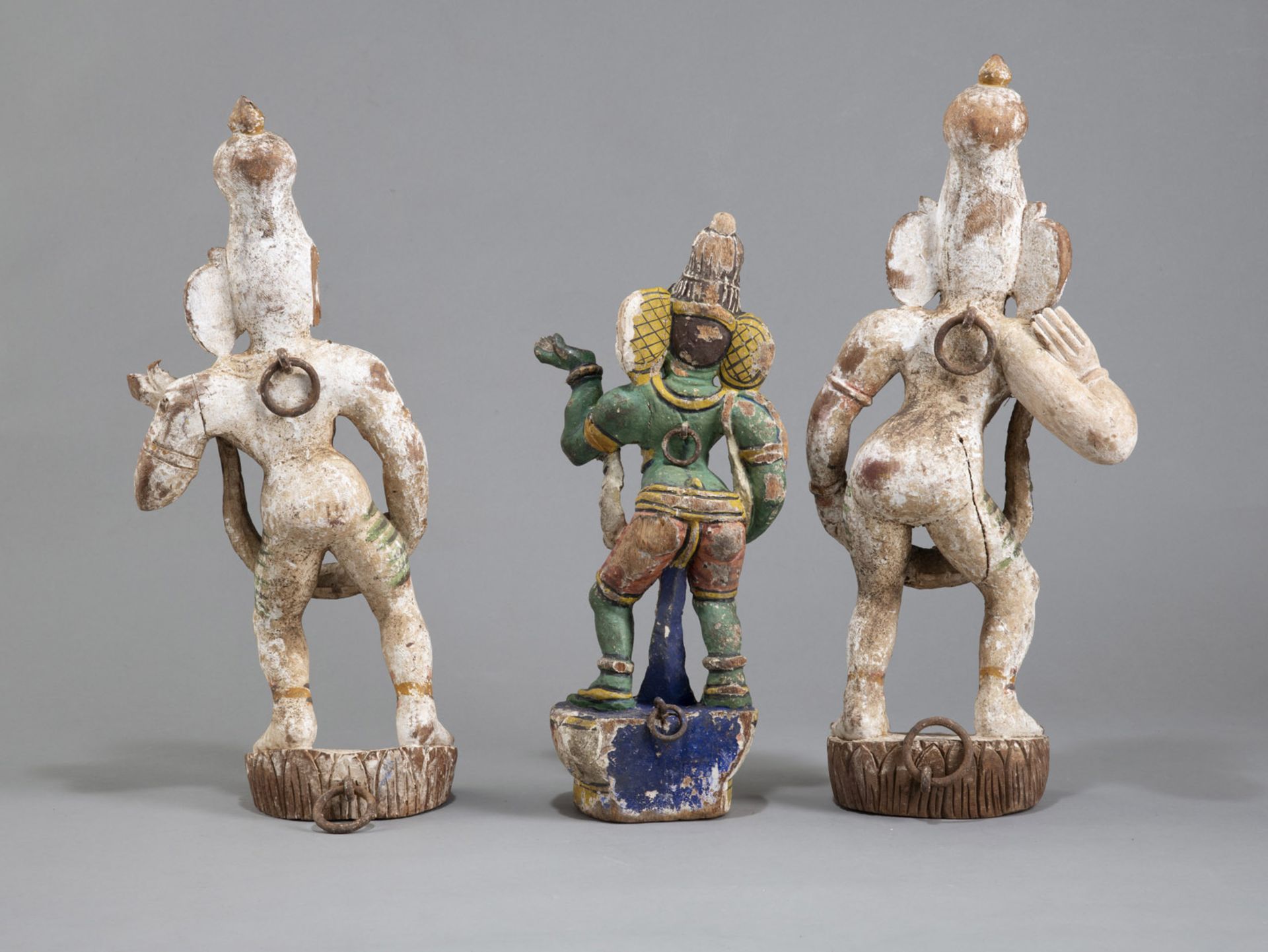 THREE POLYCHROME WOOD FIGURES - Image 3 of 4