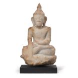 Skulptur des Buddha Shakyamuni aus Alabaster