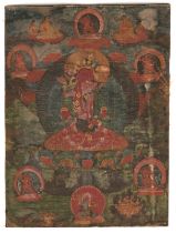 Thangka mit Darstellung des Vajrasattva in Yab-yum