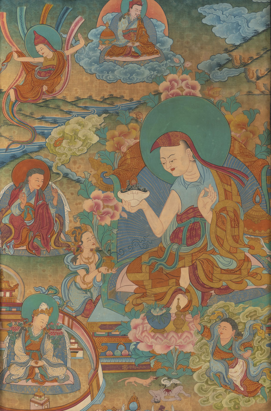 A GROUP OF NINE THANGKA DEPICTING BUDDHA, MAHAKALA AND OTHERS - Image 2 of 27