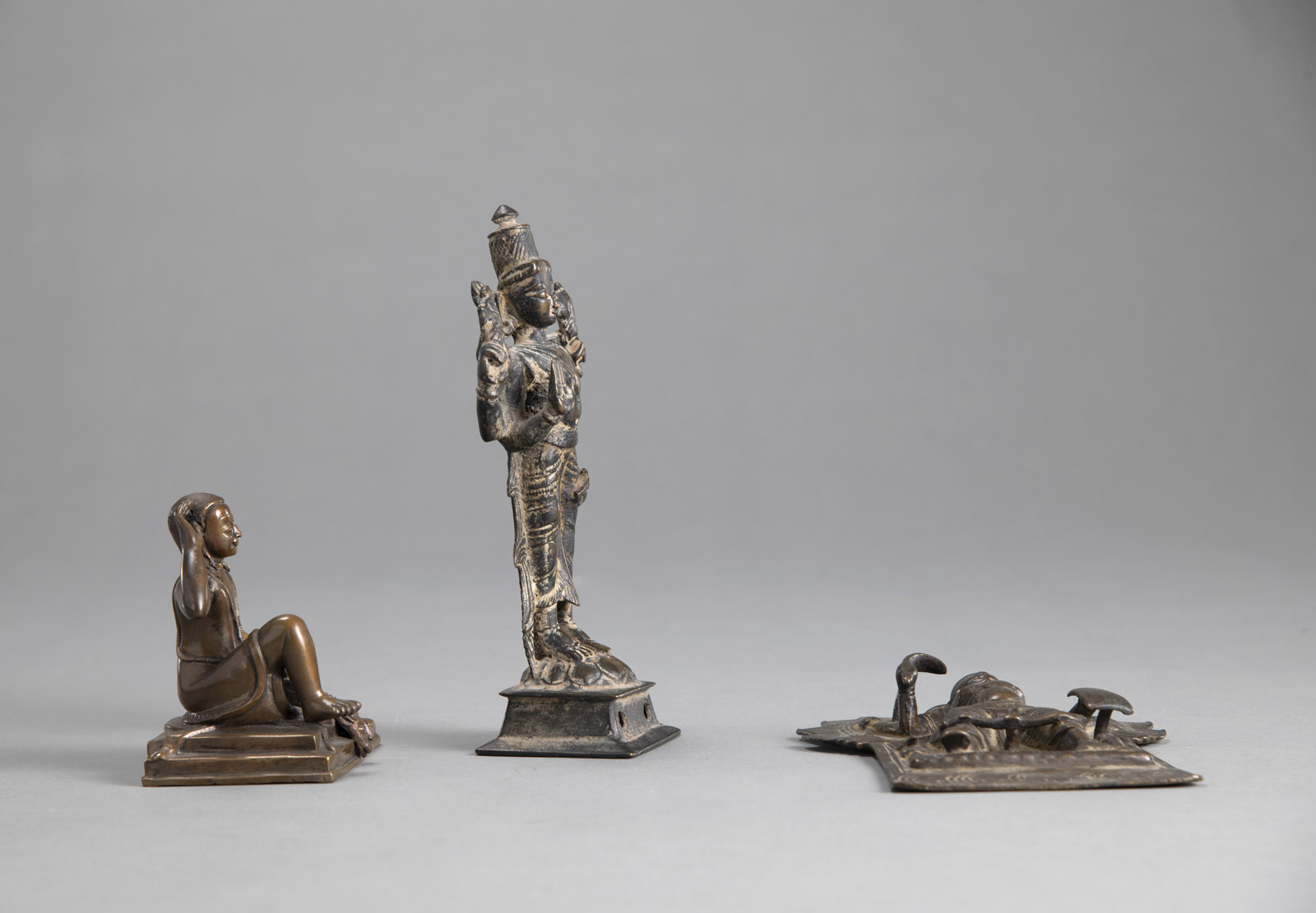 A GROUP OF BRONZES, INCLUDING A FIGURE OF MILAREPA - Image 2 of 4