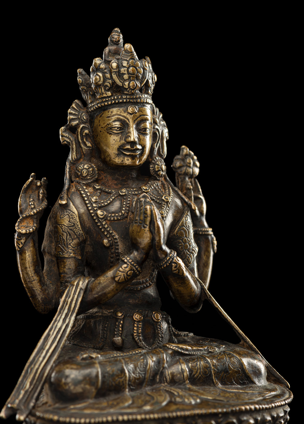 A BRONZE FIGURE OF SHADAKSHARILOKESHVARA - Image 3 of 3