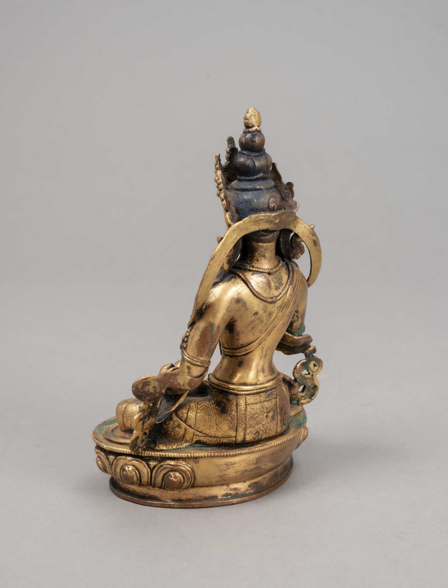 A GILT-BRONZE FIGURE OF VAJRASATTVA - Image 3 of 4