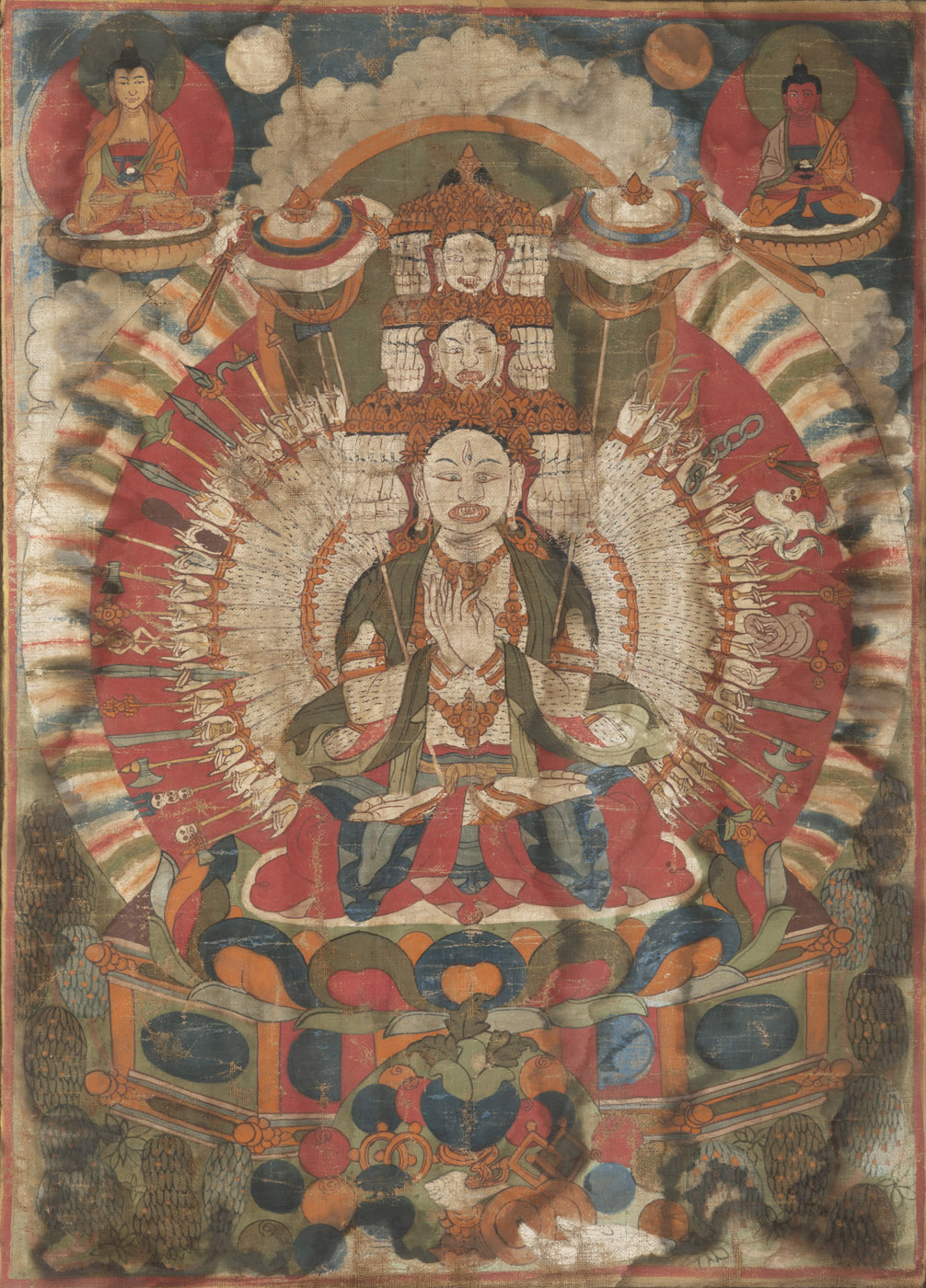 A RARE THANGKA OF USHNISASITATAPATRA