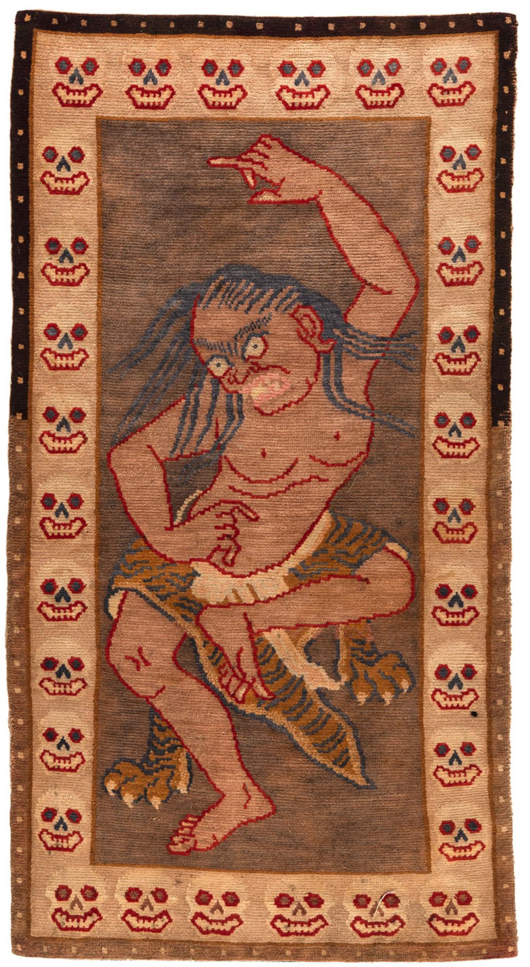 A 'Tantric' rug with a dancing demon