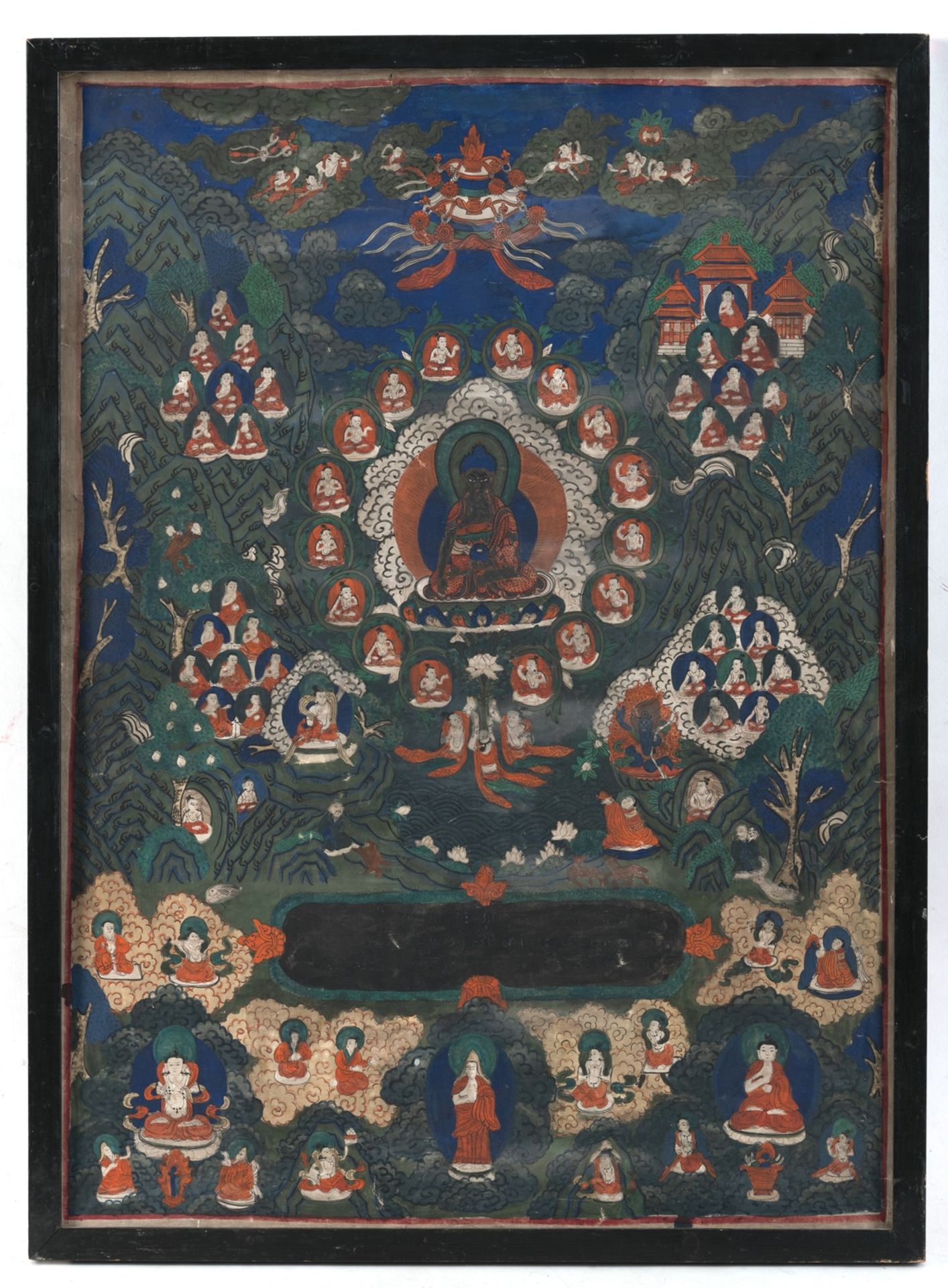 A THANGKA DEPICTING BUDDHA SHAKYAMUNI