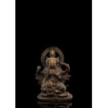 Figur einer tantrischen Gottheit aus Kupfer