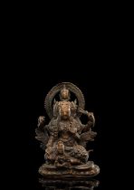 Figur einer tantrischen Gottheit aus Kupfer