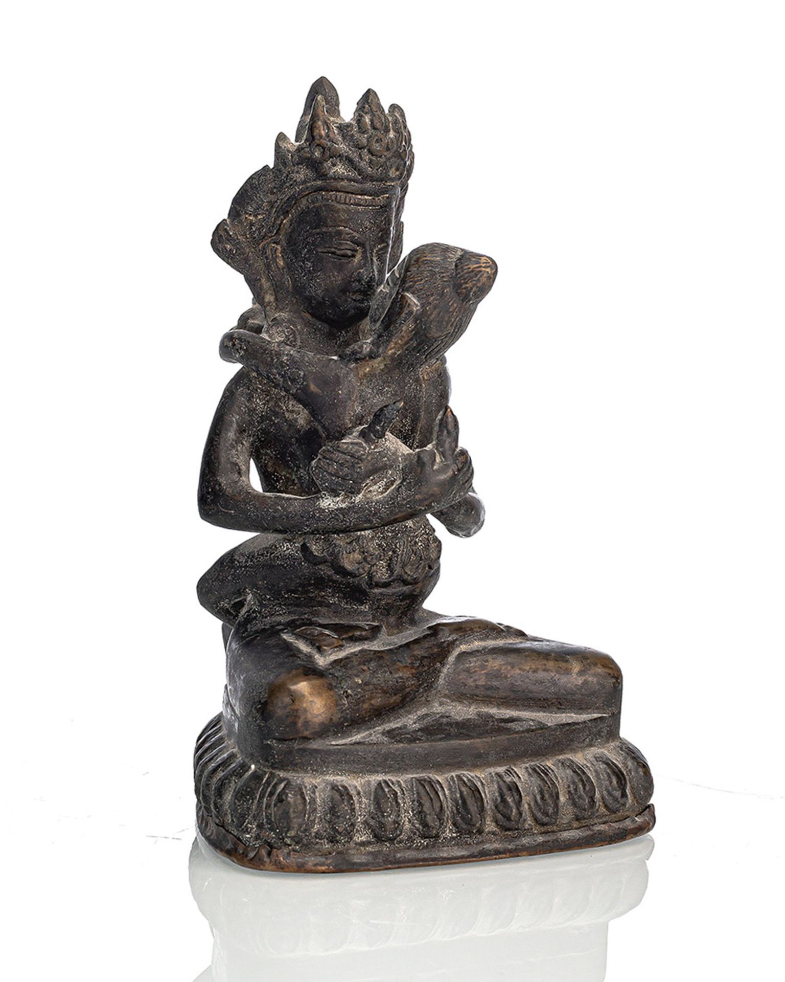 A BRONZE FIGURE OF VAJRADHARA WITH CONSORT