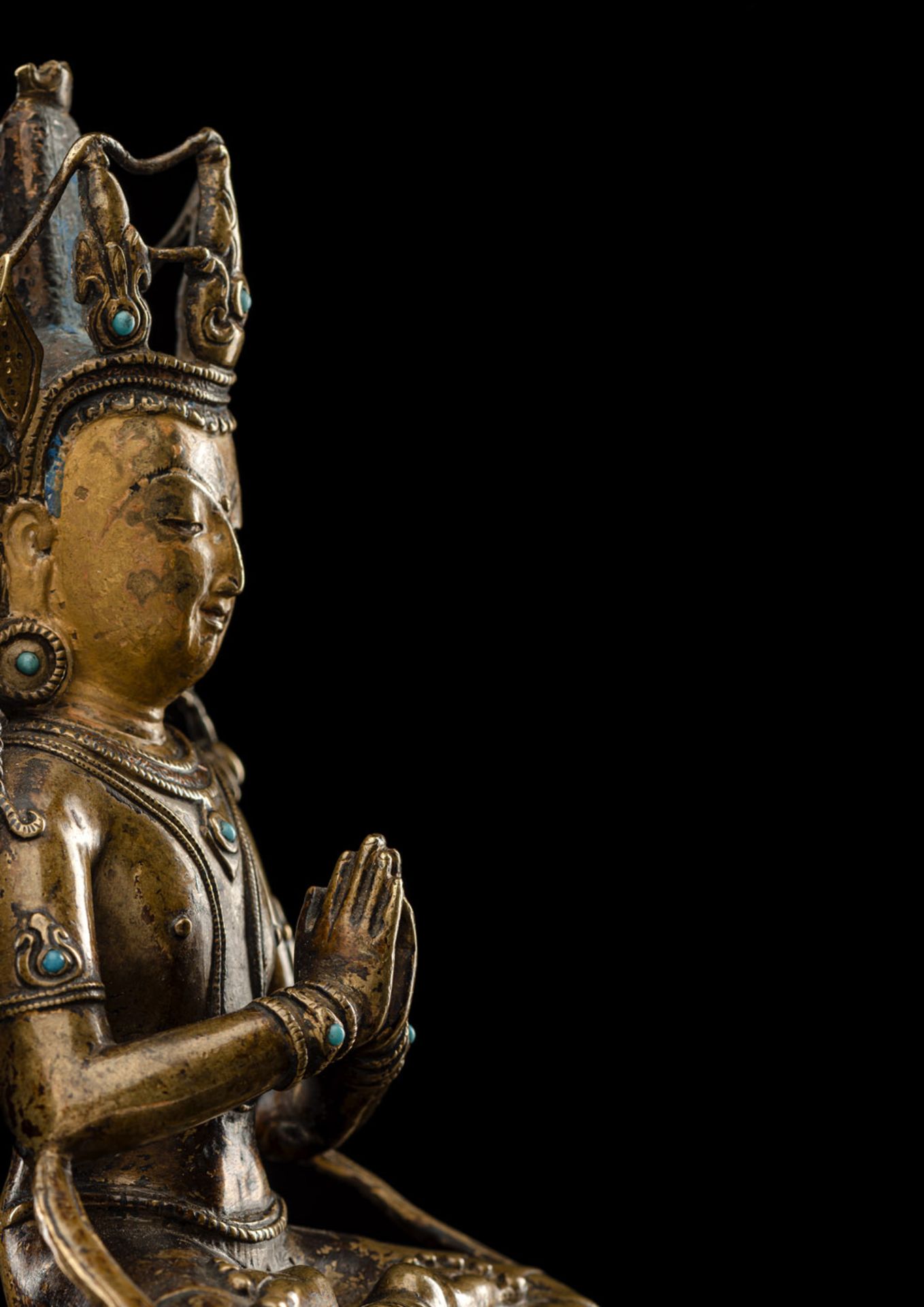 A BRONZE FIGURE OF SADAKSHARILOKESHVARA - Image 2 of 4