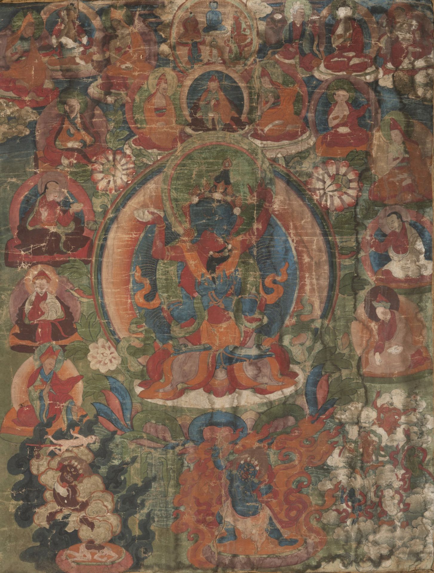 Thangka mit Darstellung des Vajradhara in yab-yum