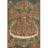 „Zufluchtsbaum“ der Gelug-pa Tradition, mit Tsongkhapa